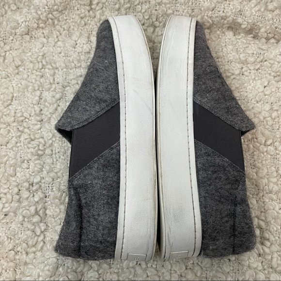 Vince Warren Grey Wool Blend Flannel Platform Slip On Sneakers 10 - Picture 2 of 9